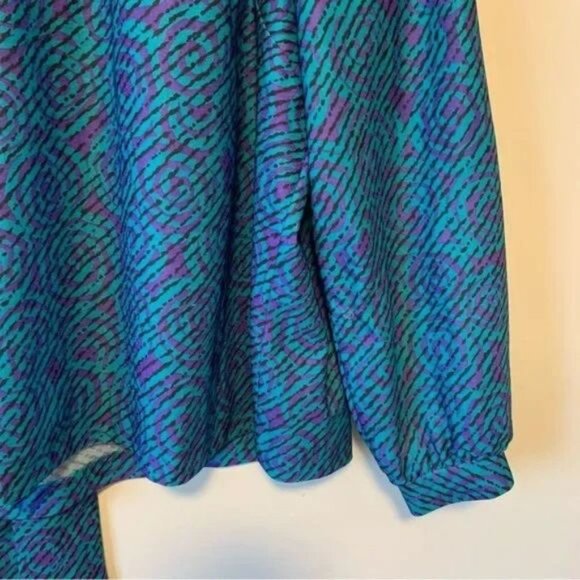 Dopamine clothing style vintage 90’s top teal purple Size large - Picture 6 of 8